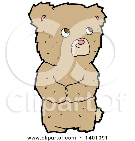 Clipart of a Cartoon Brown Bear - Royalty Free Vector Illustration by lineartestpilot