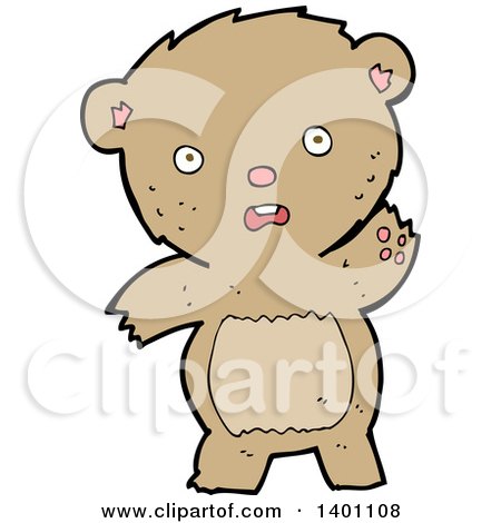 Clipart of a Cartoon Brown Bear - Royalty Free Vector Illustration by lineartestpilot