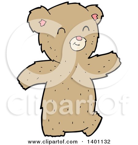 Clipart of a Cartoon Brown Bear - Royalty Free Vector Illustration by lineartestpilot