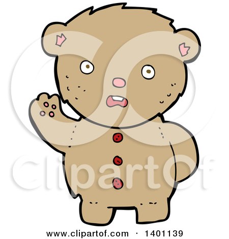 Clipart of a Cartoon Brown Teddy Bear - Royalty Free Vector Illustration by lineartestpilot