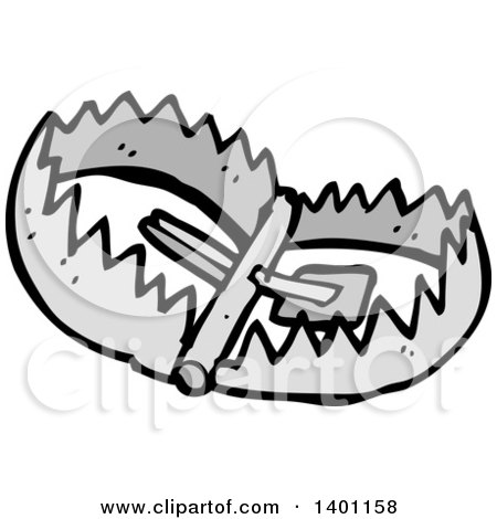 Clipart of a Bear Trap - Royalty Free Vector Illustration by lineartestpilot