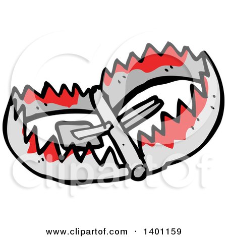 Clipart of a Bear Trap - Royalty Free Vector Illustration by lineartestpilot