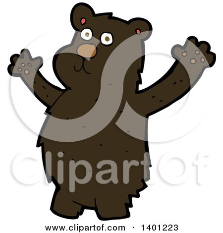 Clipart of a Cartoon Brown Bear - Royalty Free Vector Illustration by lineartestpilot