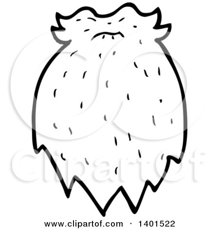 Clipart of a Cartoon Black and White Lineart Beard and Mustache - Royalty Free Vector Illustration by lineartestpilot