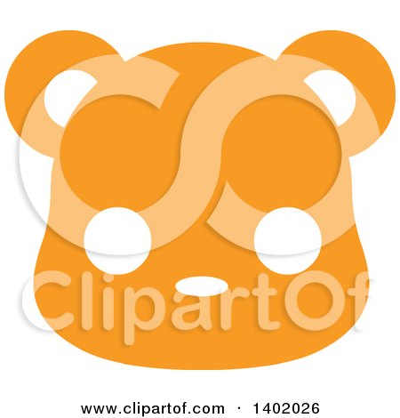 Clipart of a Cute Orange Bear Animal Face Avatar or Icon - Royalty Free Vector Illustration by Pushkin