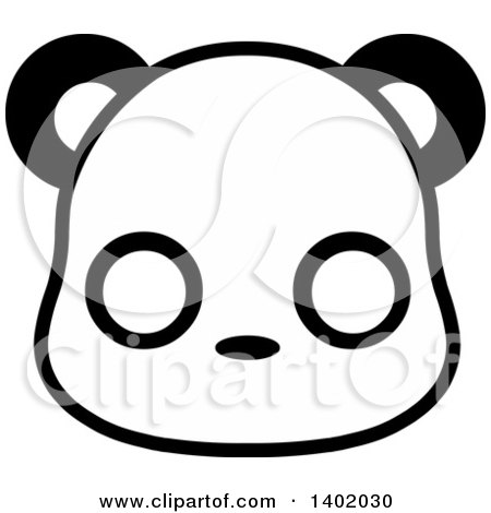Clipart of a Cute Black and White Panda Animal Face Avatar or Icon - Royalty Free Vector Illustration by Pushkin