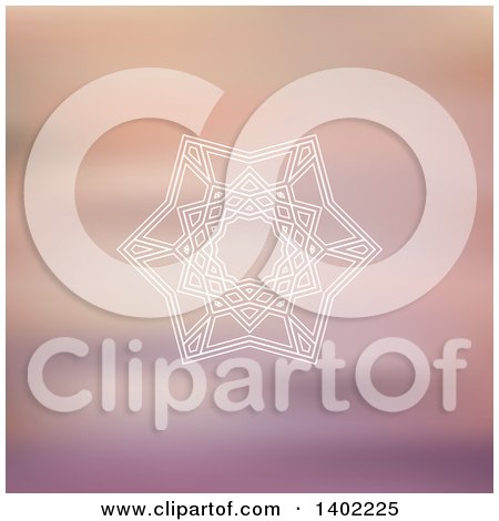 Clipart of a Geometric White Star on a Blurred Pastel Background - Royalty Free Vector Illustration by KJ Pargeter
