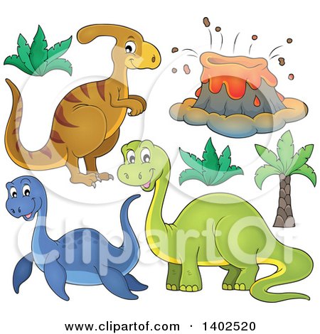 Clipart of Dinosaurs - Royalty Free Vector Illustration by visekart