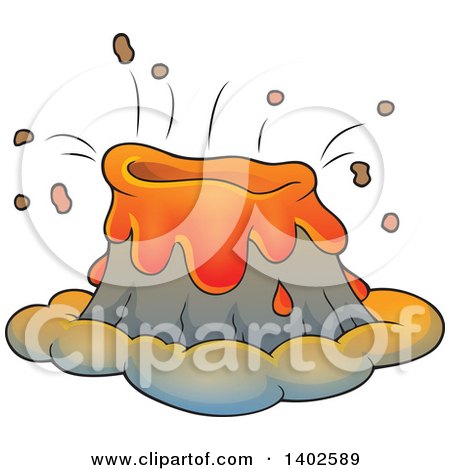 Clipart of a Volcano Erupting - Royalty Free Vector Illustration by visekart