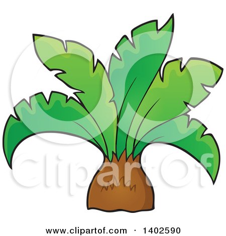 Clipart of a Prehistoric Palm Plant - Royalty Free Vector Illustration by visekart