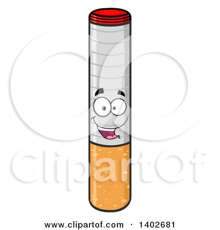 Clipart of a Cartoon Cigarette Mascot Character - Royalty Free Vector Illustration by Hit Toon