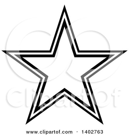 Clipart of a Black and White Star Design - Royalty Free Vector Illustration by dero