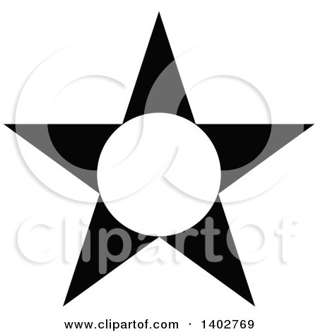 Clipart of a Black and White Star Design - Royalty Free Vector Illustration by dero