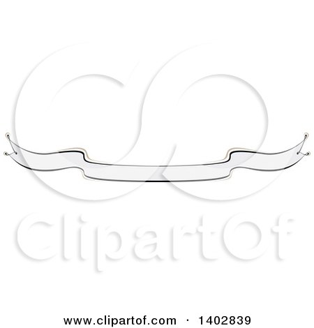 Clipart of a Blank Calligraphic Ribbon Banner Design Element - Royalty Free Vector Illustration by dero