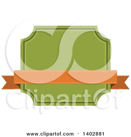 Clipart of a Green and Orange Banner Retail Label Design Element - Royalty Free Vector Illustration by dero