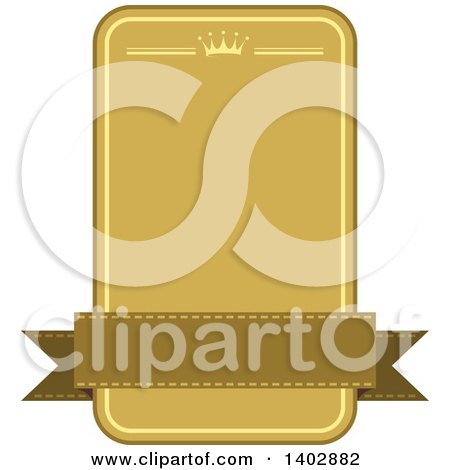Clipart of a Banner Retail Label Design Element with a Crown - Royalty Free Vector Illustration by dero