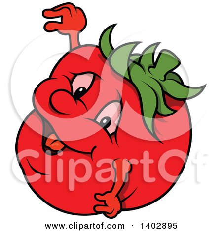 Clipart of a Cartoon Tomato Character - Royalty Free Vector Illustration by dero
