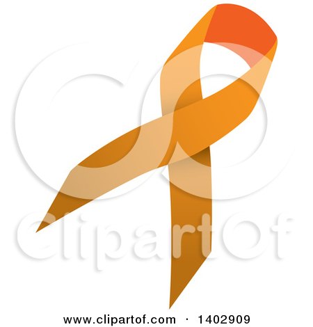 Clipart of an Orange Awareness Ribbon - Royalty Free Vector Illustration by ColorMagic
