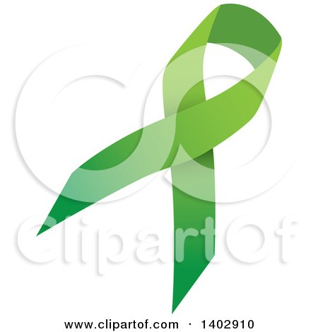 Clipart of a Lime Green Awareness Ribbon - Royalty Free Vector Illustration by ColorMagic