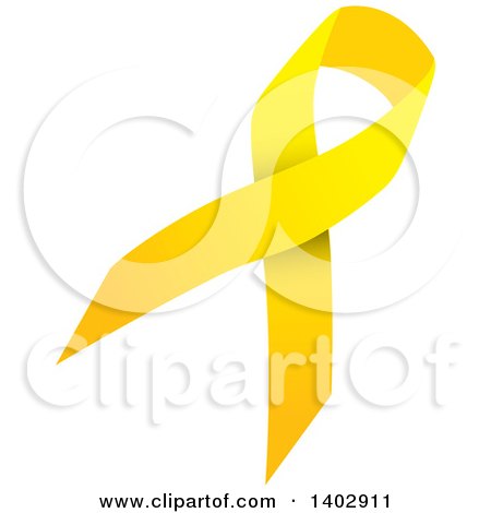 Clipart of a Yellow Awareness Ribbon - Royalty Free Vector Illustration by ColorMagic