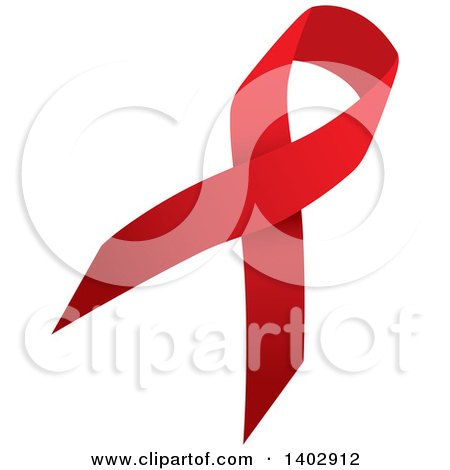Clipart of a Red Awareness Ribbon - Royalty Free Vector Illustration by ColorMagic
