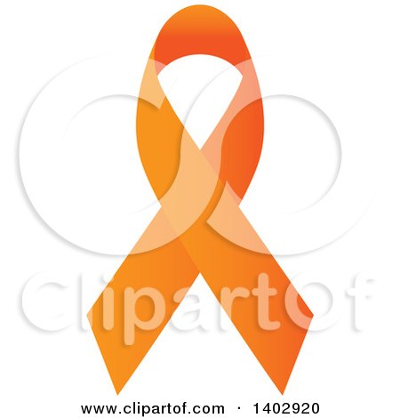 Clipart of an Orange Awareness Ribbon - Royalty Free Vector Illustration by ColorMagic