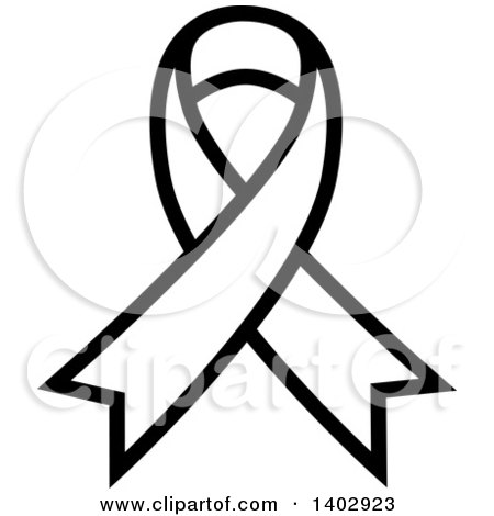 Clipart of a Black and White Awareness Ribbon - Royalty Free Vector Illustration by ColorMagic