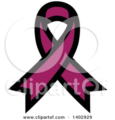Clipart of a Purple Awareness Ribbon - Royalty Free Vector Illustration by ColorMagic