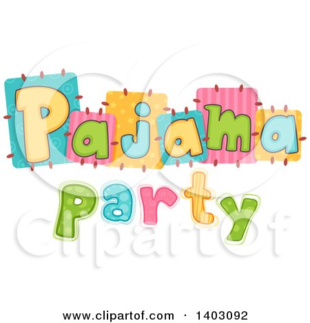 Clipart of a Colorful Pajama Party Design - Royalty Free Vector Illustration by BNP Design Studio