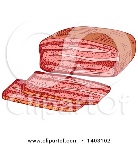 Clipart of Sketched Bacon - Royalty Free Vector Illustration by Vector Tradition SM