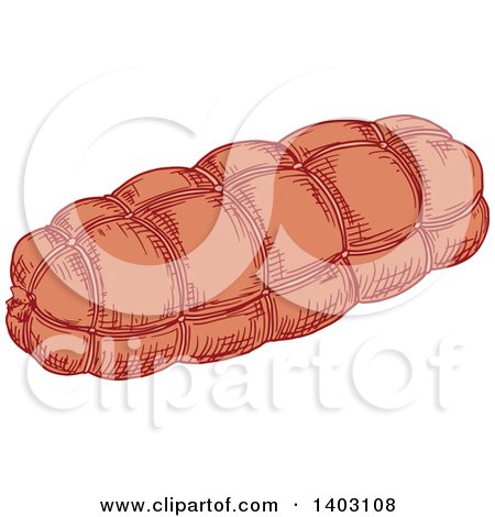 Clipart of a Sketched Ham - Royalty Free Vector Illustration by Vector Tradition SM