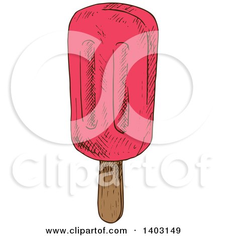 Clipart of a Sketched Popsicle - Royalty Free Vector Illustration by Vector Tradition SM