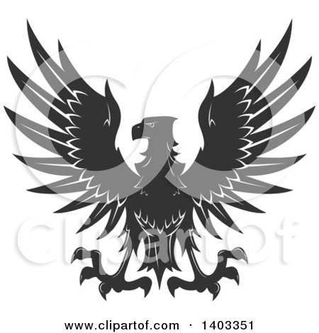 Clipart of a Dark Gray Eagle - Royalty Free Vector Illustration by Vector Tradition SM