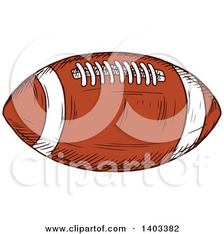Clipart of a Sketched American Football - Royalty Free Vector Illustration by Vector Tradition SM