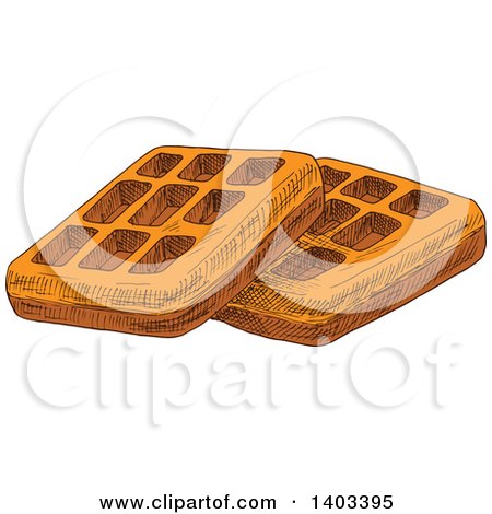 Clipart of Sketched Waffles - Royalty Free Vector Illustration by Vector Tradition SM