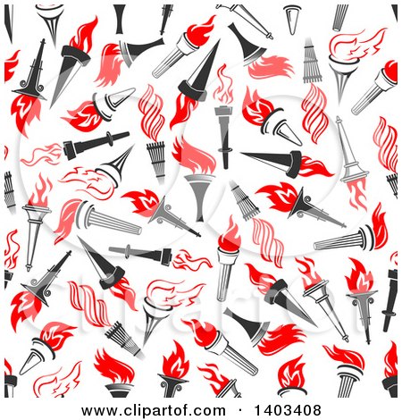 Clipart of a Seamless Background Pattern of Torches - Royalty Free Vector Illustration by Vector Tradition SM