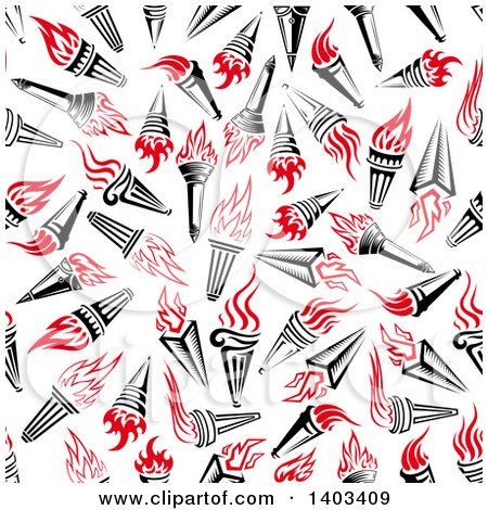 Clipart of a Seamless Background Pattern of Torches - Royalty Free Vector Illustration by Vector Tradition SM
