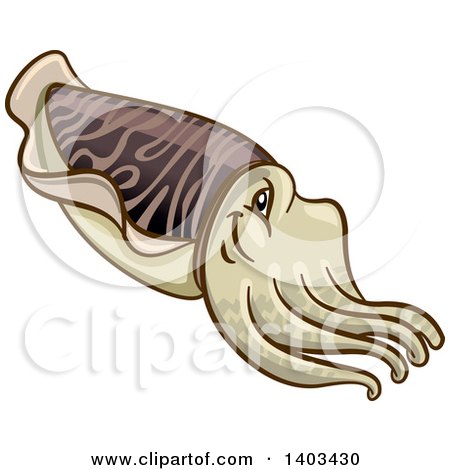 Clipart of a Cartoon European Squid - Royalty Free Vector Illustration by Vector Tradition SM