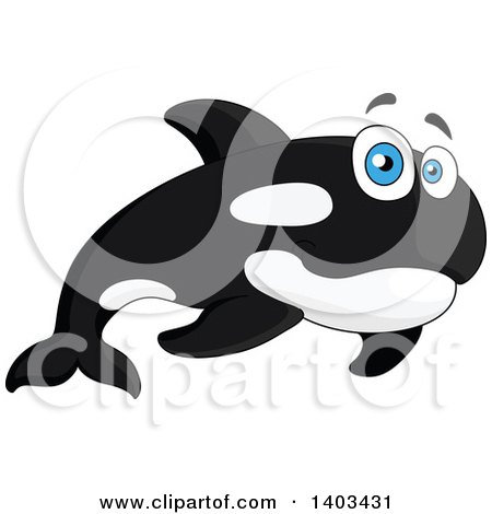 Clipart of a Cartoon Killer Whale Orca - Royalty Free Vector Illustration by Vector Tradition SM