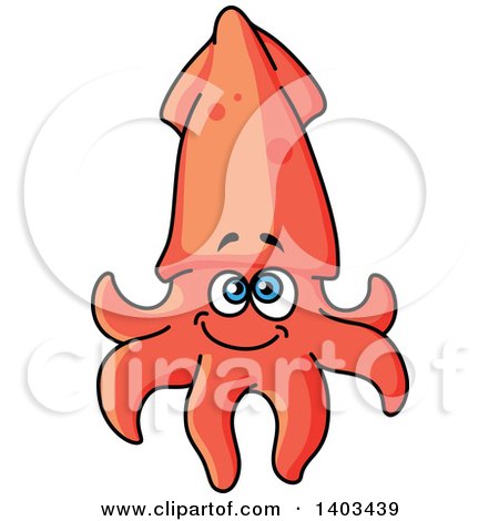 Clipart of a Cartoon Squid - Royalty Free Vector Illustration by Vector Tradition SM