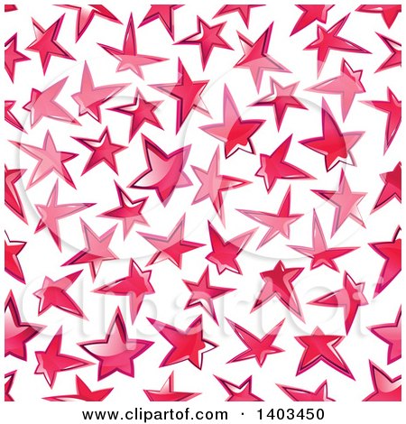Clipart of a Seamless Background Pattern of Pink Stars - Royalty Free Vector Illustration by Vector Tradition SM