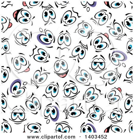 Clipart of a Seamless Background Pattern of Expressional Eyes - Royalty Free Vector Illustration by Vector Tradition SM