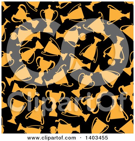 Clipart of a Seamless Background Pattern of Trophies - Royalty Free Vector Illustration by Vector Tradition SM