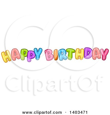 Clipart of Colorful Happy Birthday Text - Royalty Free Vector Illustration by Liron Peer