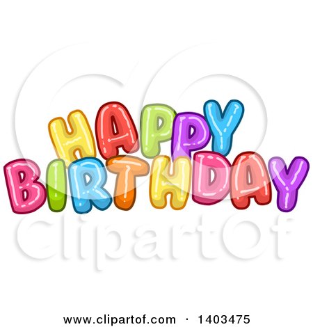 Clipart of Colorful Happy Birthday Text - Royalty Free Vector Illustration by Liron Peer