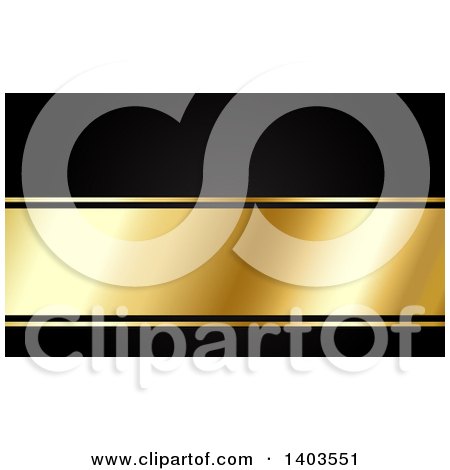 Clipart of a Black and Gold Website Background or Business Card Design with Text Space - Royalty Free Vector Illustration by KJ Pargeter