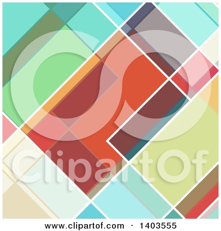 Clipart of a Retro Abstract Colorful Geometric Background - Royalty Free Vector Illustration by KJ Pargeter