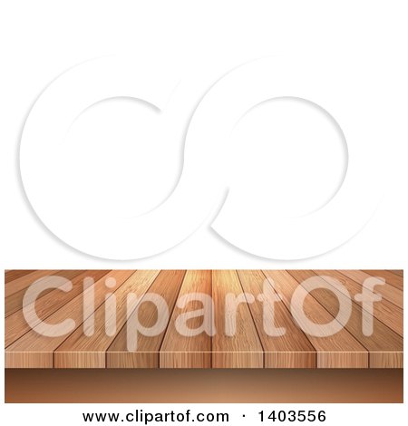 Clipart of a Wood Deck over White - Royalty Free Vector Illustration by KJ Pargeter