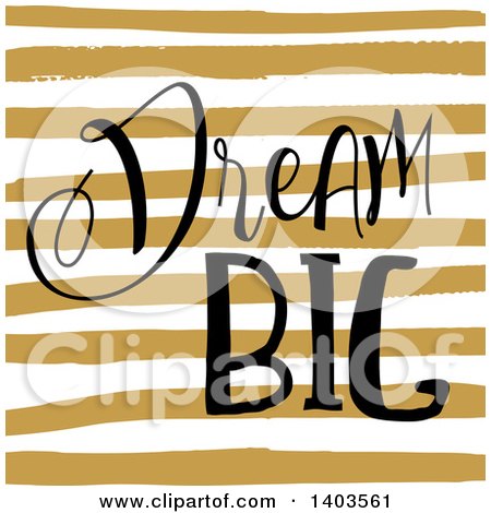Clipart of Dream Big Text on Stripes - Royalty Free Vector Illustration by KJ Pargeter