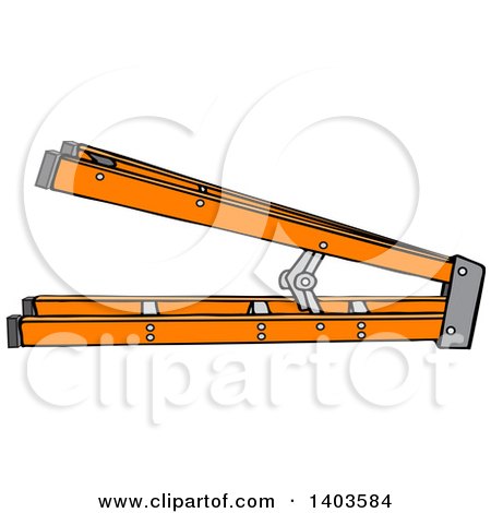 Clipart of a Cartoon Orange Step Ladder on Its Side - Royalty Free Vector Illustration by djart